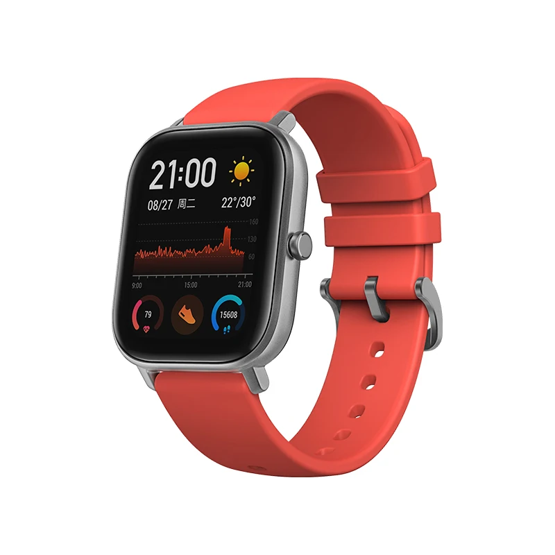 Оригинальные Смарт-часы Xiaomi Amazfit GTS, gps, NFC, wifi, ESIM, браслет, наручные часы, спортивные, Bluetooth, фитнес, пульсометр - Цвет: Red