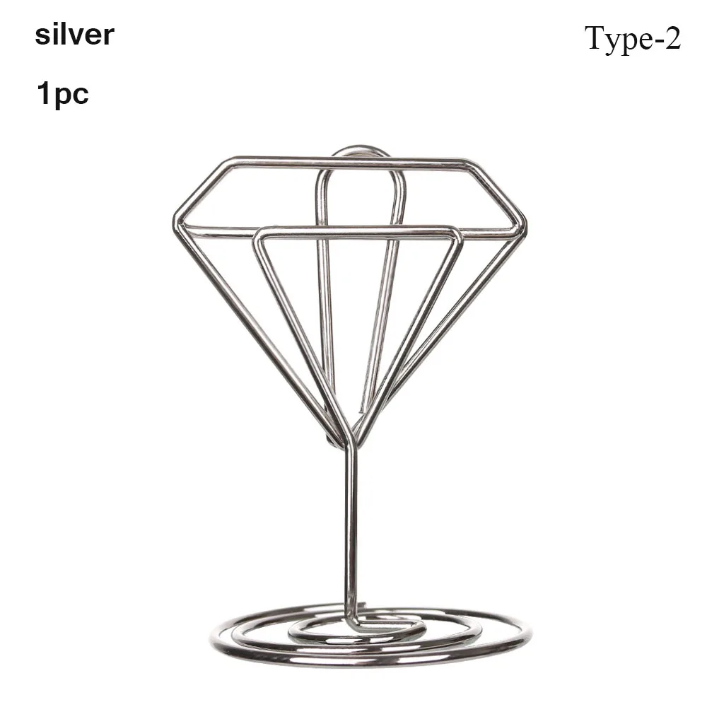 silver H 4.3CM Горячая Распродажа, заметки, фото рамка, стол, номер, фото держатель, круглый деревянный фото зажим, памятка, имя, карта, кулон, держатель - Цвет: silver H 4.3CM