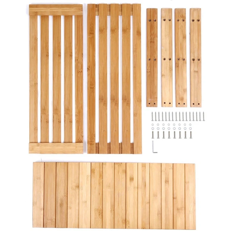 

Natural Bamboo Shoe Rack Bench 2 Tier Shoe Organizer Entryway Seat Storage Shelf Hallway Furniture