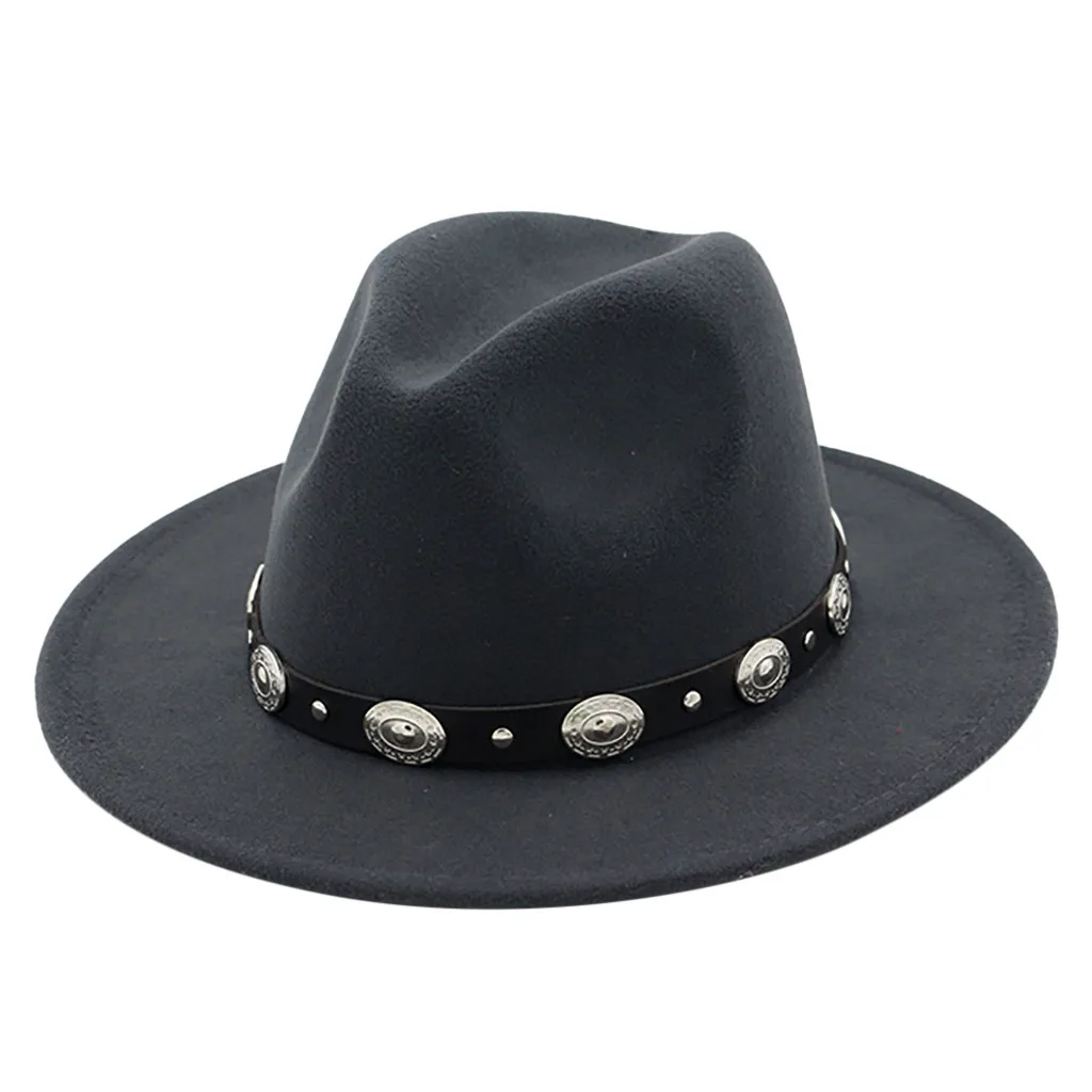 Dark Gray Ковбойская ковбойская дикая Западная шапка шерифа необычная ковбойская шляпа Венецианская шляпа пентаграмма головной убор Кепка причудливое платье аксессуары шляпы - Цвет: Dark Gray