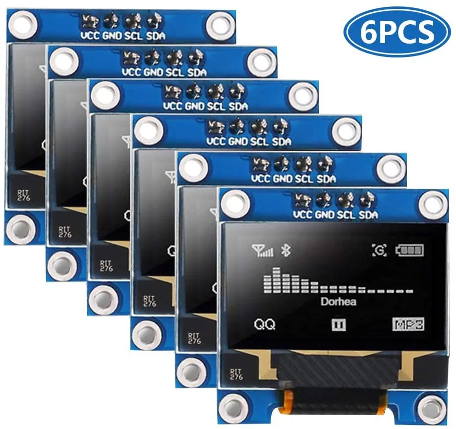 Модуль дисплея OLED 128X64 6 шт. 4 контакта 0 96 дюйма белый IIC I2C для arduino|Интегральные