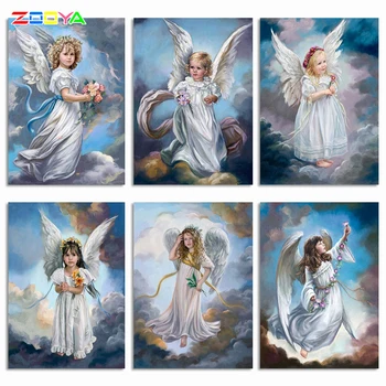 

ZOOYA DIY 5D Diamond Painting Little Girl Diamond Embroidery Angels Full Set Diamond Mosaic Rhinestone Pictures Home Decor R1135