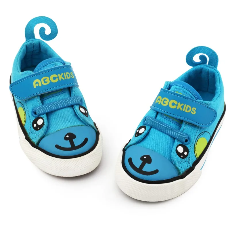 ABCKIDS/Модная парусиновая детская обувь для мальчиков; кроссовки с рисунками животных; дышащая Осенняя повседневная детская обувь на плоской подошве; нескользящая обувь