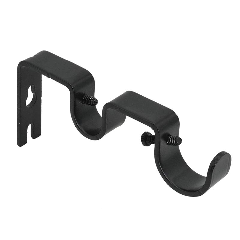3Pcs/Set Curtain Rod Brackets Heavy Duty Double Rod Holders Durable Metal Curtain Rod Wall Brackets with Screw