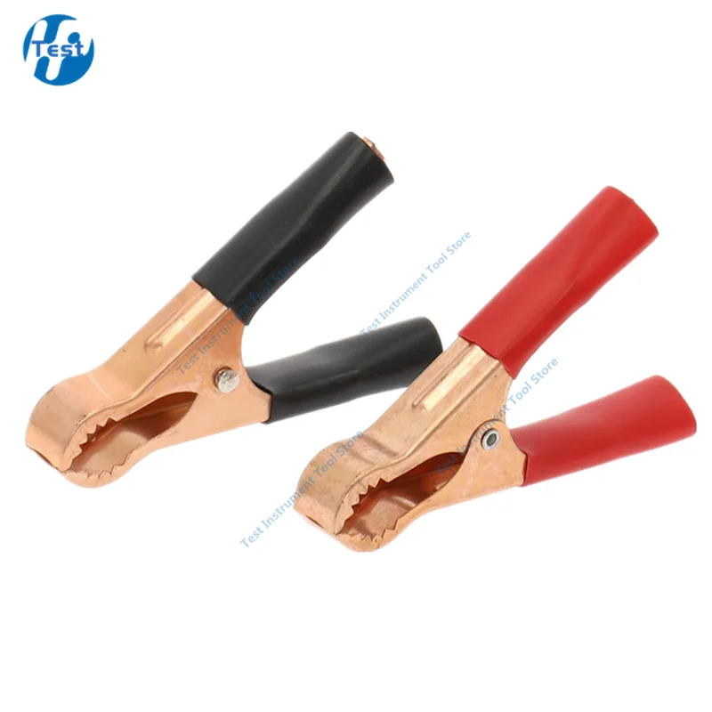 50A Red + Black 80mm Crocodile Car Caravan Van Battery Test Lead Clips 2Pcs Alligator Clips Connector Plug Power alligator clips alligator clip adapter