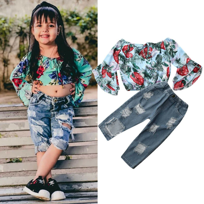 flower jeans outfit