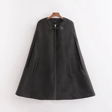 Элегантная женская твидовая черная длинная юбка пальто Новая модная женская куртка с карманами и роговыми пуговицами свободная винтажная женская верхняя одежда