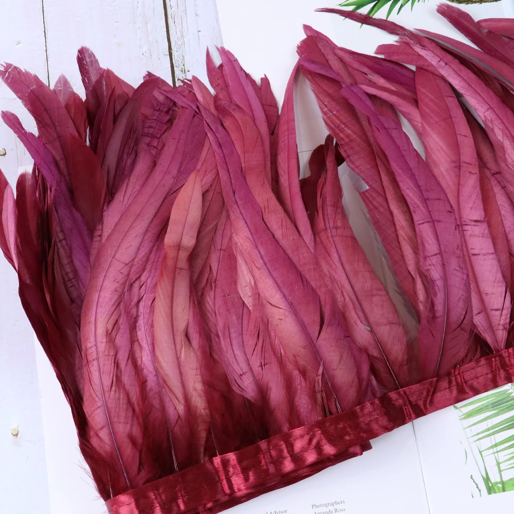 Натуральные перья петушиного хвоста декоративная лента 25 30 см крашеный цветной