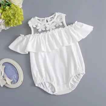 

0-24M Newborn Toddler Baby Girl Princess Lace Romper Costume for Baby Girl 2020 Cute Baby Birthday Clothes White Jumpsuit