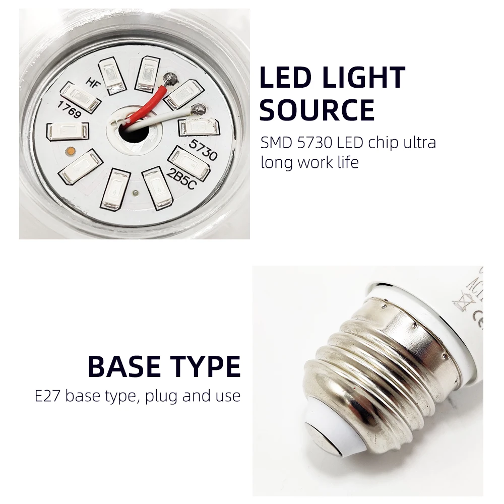 AC110-220V SMD 5730 LED UVA Lamp Bulbs 5W 7W Ultraviolet Desinfection Bulbs E27 UV LED Germicidal Lights UV Sterilizer
