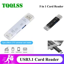 TQQLSS Type C&MicroUSB & USB 3 In 1 OTG Card Reader High-speed Universal OTG TF/USB for Android Computer Extension Headers