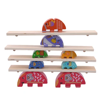 

Colorful Balance Beam Jenga Elephant Building Blocks Parent-child Building Blocks Game Toys 3-6 Years Old
