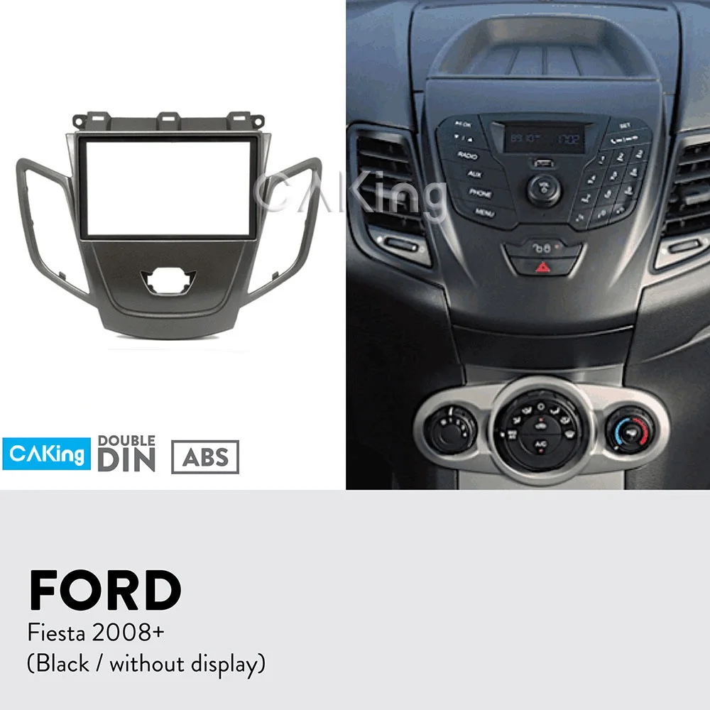 2DIN Car Fascia Radio Panel for FORD Fiesta 2008 2017 Audio Frame Dash