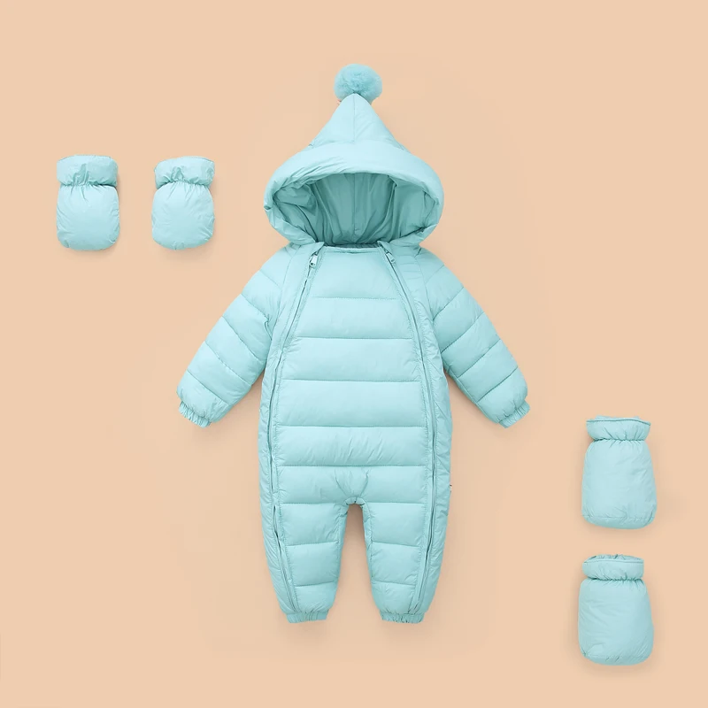 Зимняя детская одежда IYEAL с капюшоном и перчатками детские комбинезоны
