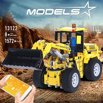 

RC Technic MOC-0836 Wheel Loader Bulldozer Enginee pushdozer Vehicles Building Blocks 13122 Compatible 42030 toys for kids gift