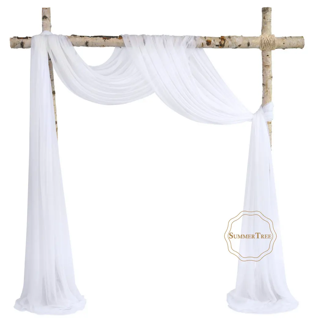 Wedding Arch Drape Fabric Sheer Chiffon Tulle Curtain Backdrop Living Home Drapery Ceremony Reception Swag Decoration 6 Meters sheer curtains,decor curtains