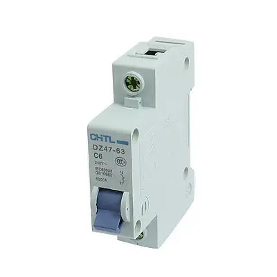 C6 1 полюс AC 240V 6000A защита от перегрузки миниатюрный выключатель