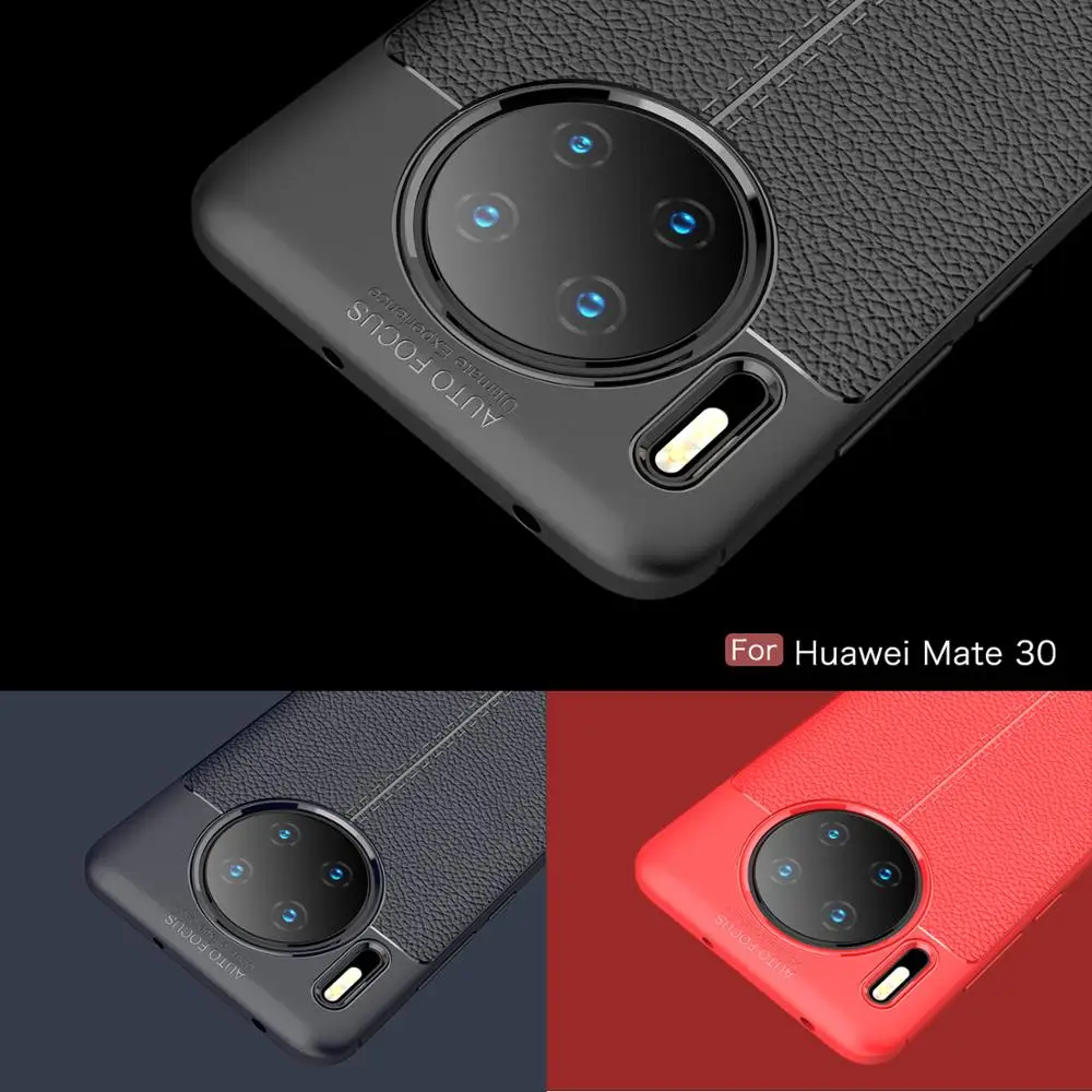 Силиконовый чехол для huawei mate 30 Pro, чехол, мягкий роскошный кожаный ТПУ текстурный чехол для телефона, задняя крышка для mate 30, чехол в деловом стиле