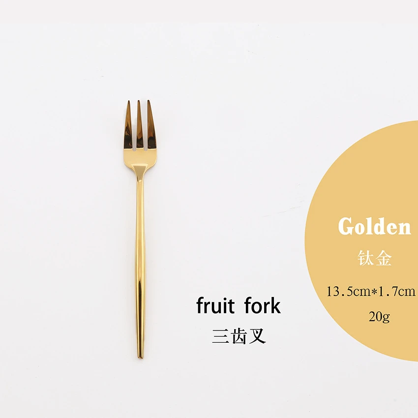 16 High Quality Gold Cutlery Set Stainless Steel Portable Dinnerware Set Mirror Polishing Food Steak Fork Spoon Knife Chopstick 1pc - Цвет: 16