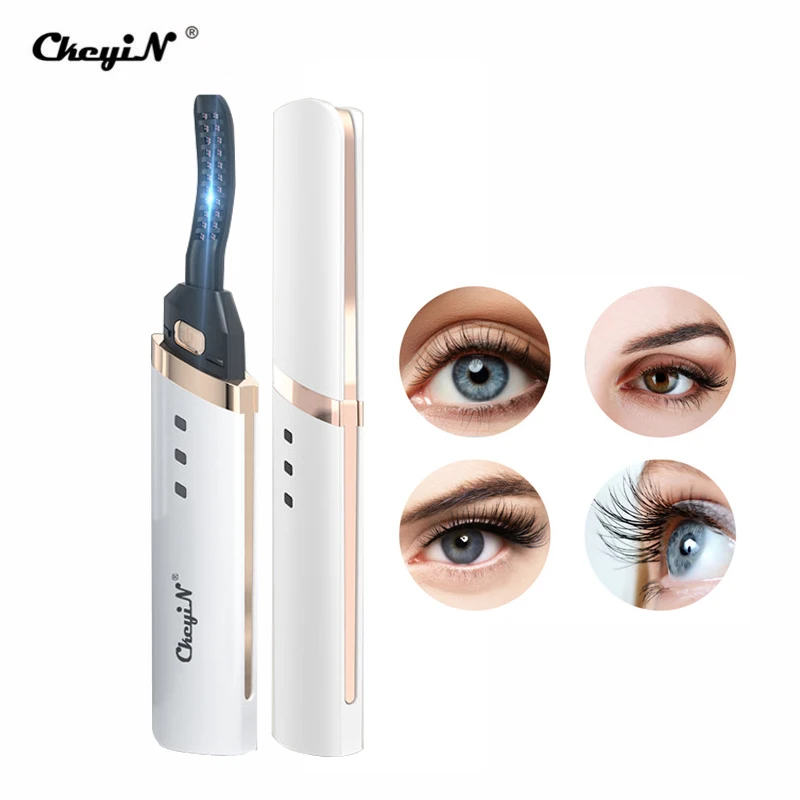 

CkeyiN Electric Heated Eyelash Curler USB Charge Makeup Curling Kit Long Lasting Natural Ironing Eye Lash Curler Beauty Tools