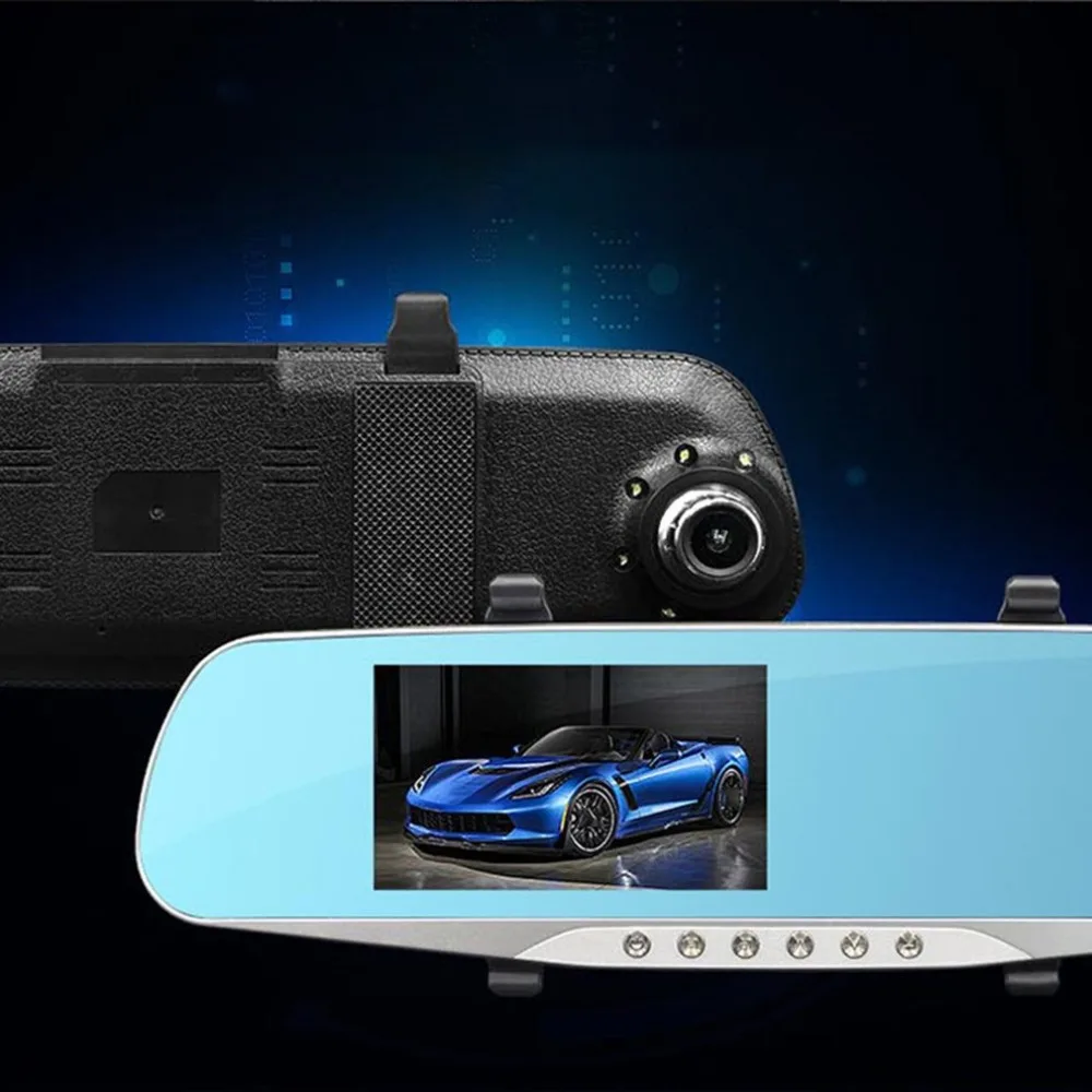 4,3 дюймов ips Автомобильное зеркало заднего вида DVR камера ADAS Dash Cam видео рекордер высокой четкости широкоугольный основной объектив