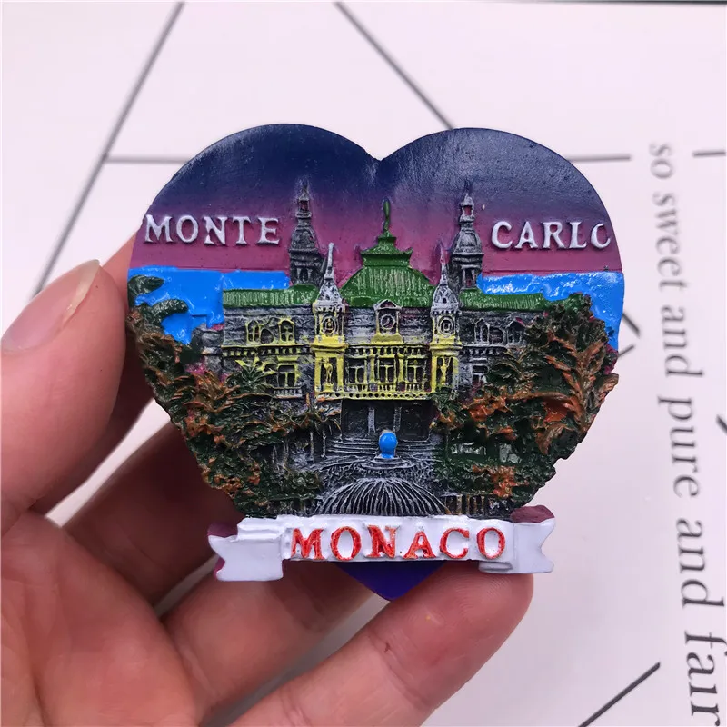 Магнит на холодильник из смолы ручной работы, Таиланд, Корея, Германия, Венский сувенир, сувенир на холодильник, магнитная наклейка, домашний декор - Цвет: Monaco