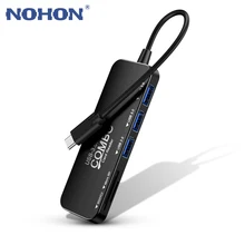 Usb tipo c USB-C hub usb 3.0 leitor de cartão tf sd thunderbolt 3 dex modo adaptador para macbook ar pro samsung s8 s9 porto de carregamento