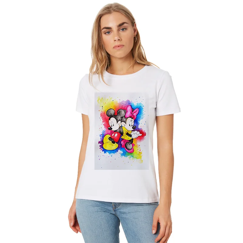 ストリートディズニーカラフルなミッキー ミニーtシャツはカジュアルな女性のtシャツオル夏原宿半袖ファッションtシャツ Tシャツ Aliexpress