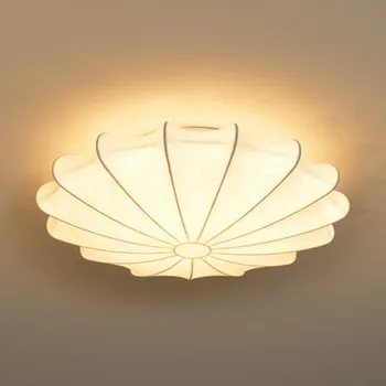 

Fabric Shade Modern Living Room Ceiling Light LED Ceiling Lights Minimalist Round Pastoral Cloth Nordic Home Style Lamp