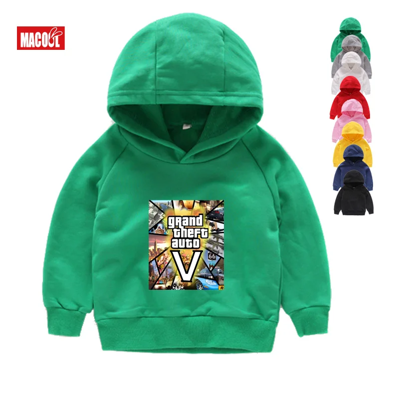 Крутые толстовки с капюшоном, for3-9Year, хлопок, для детей, уличные бои, длинные, с GTA 5, дизайнерские толстовки с капюшоном, модная детская одежда, хипстер для мальчиков и девочек
