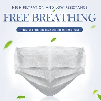 

50pcs None-pollution 3 Laye Mask Dust Protection Masks Disposable Face Masks Elastic Ear Loop Disposable Dust Filter Safety Mask