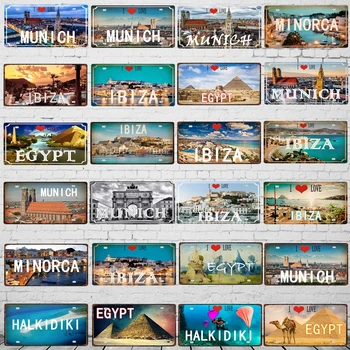 City and Countrys ID Printed on Metal Plates 30x15cm 1