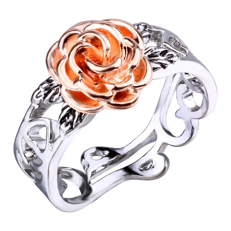 USTAR розы резные кольца для женщин модные Серебрянные украшения в античном стиле женские кольца для помолвки Anel подарок