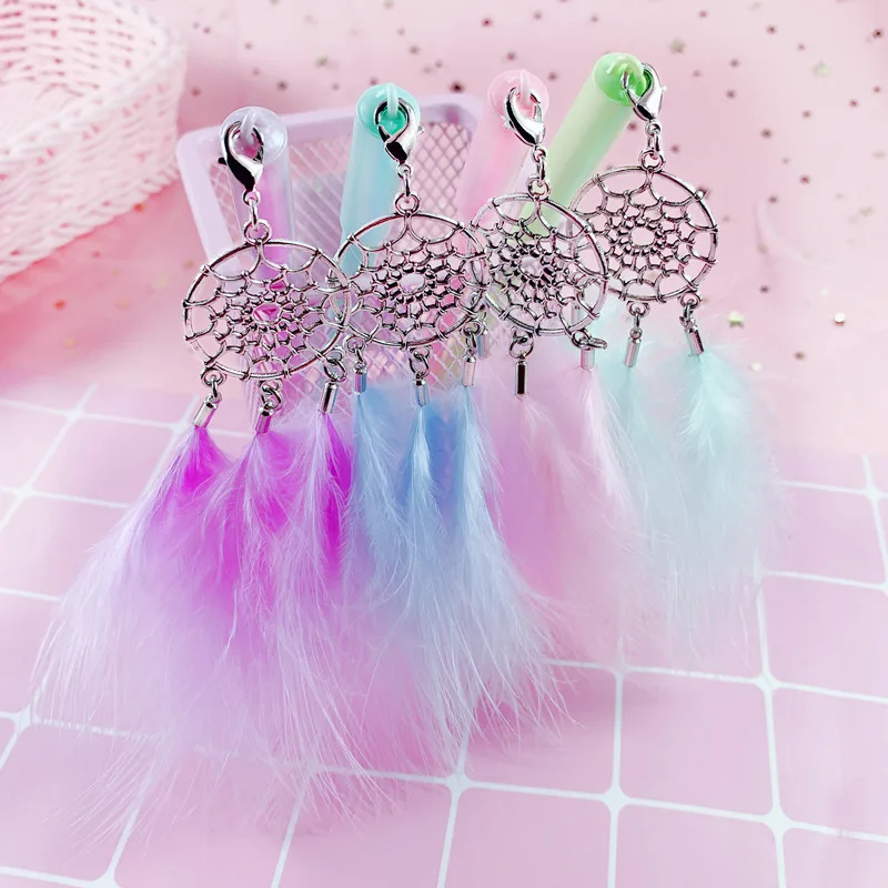 

1Pcs Dreamcatcher Feather Pendant Gel Pen Writing Office Supplies Stationery