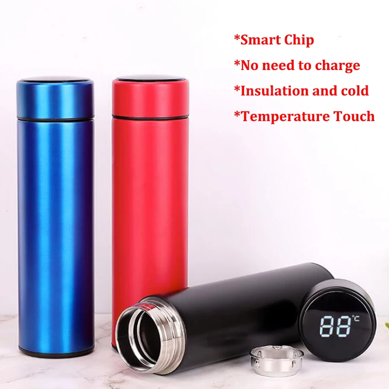 

Temperature Display Thermo Bottle for Gift Stainless Steel Insulated Cup With Filter 500ml Thermos Cup Coffee Milk Water Bottle