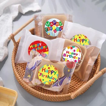 

Roll Round Sticker Happy Birthday Label Sticker 1 Inch Holiday Gift Sticker