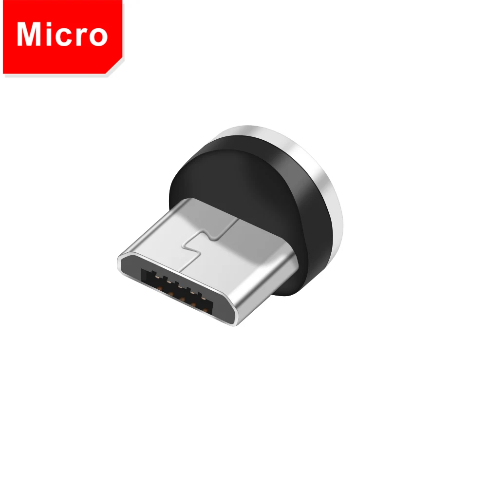KSTUCNE Micro USB Магнитный кабель зарядное устройство 90 градусов быстрая зарядка кабель type C для iPhone 7 X S Max huawei P20 samsung USBC провод - Цвет: Only Micro USB Plug
