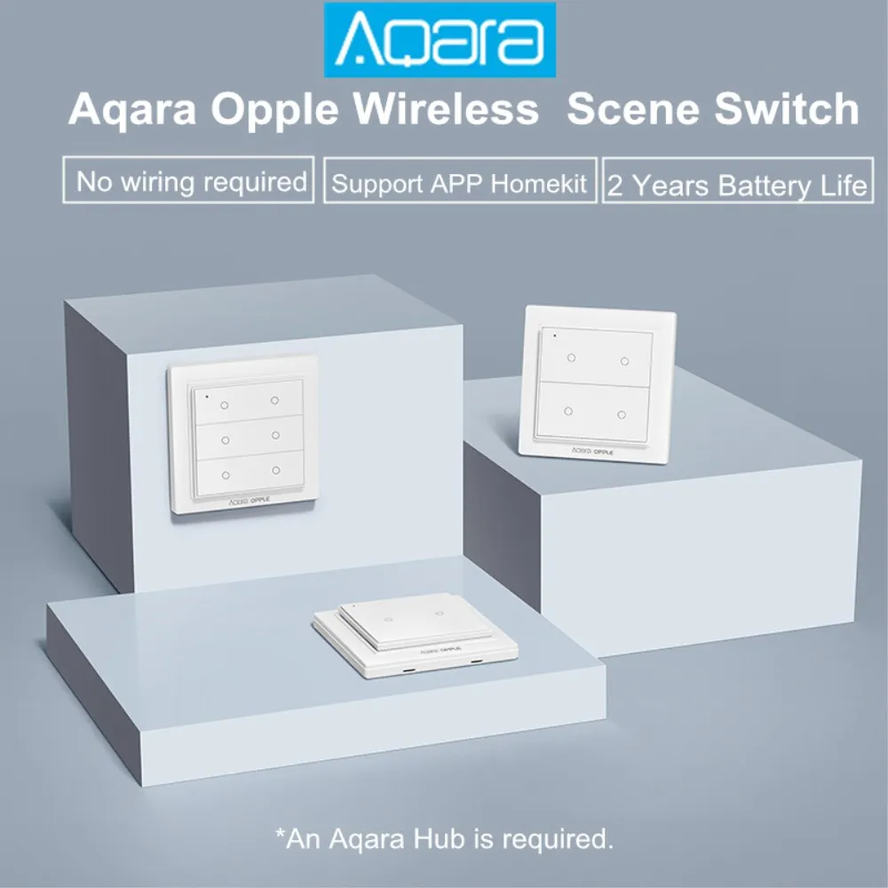 Беспроводной настенный светильник с переключателем для сцены, Aqara, Zignee 3,0, поддержка Apple HomeKit, умный дом, дистанционное управление через
