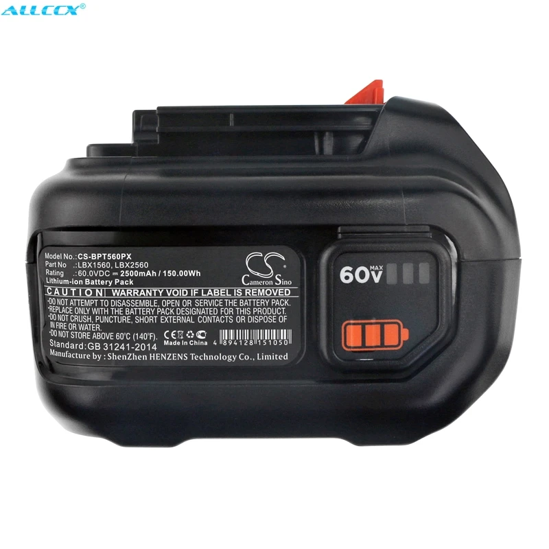 Cameron Sino 2500mAh Battery LBX1560 for Black&ampDecker 60V MAX Blower LHT360C CM2060C LHT360 LHT360CFF LST560 LSW60 LSW60C | Электроника