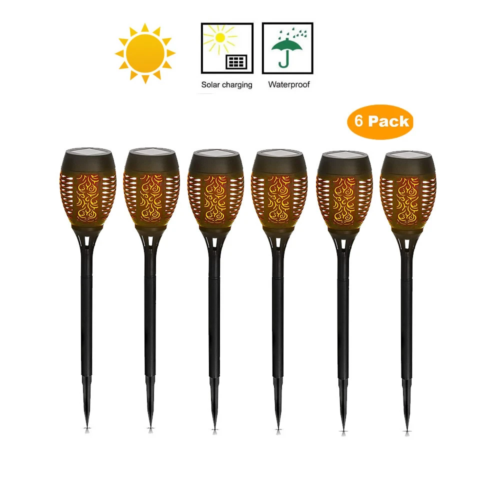 

2-8pcs LED Solar Flame Flickering Lawn Lamp Torch Light Dancing Flame Lights Waterproof Outdoor Garden Landscape Decoration Lamp