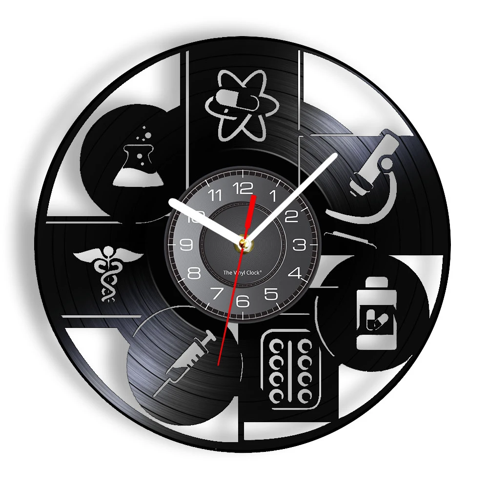 Pharmacist Medical Vinyl Lp Wall Clock Science Wall Art Pharmacy Doctor