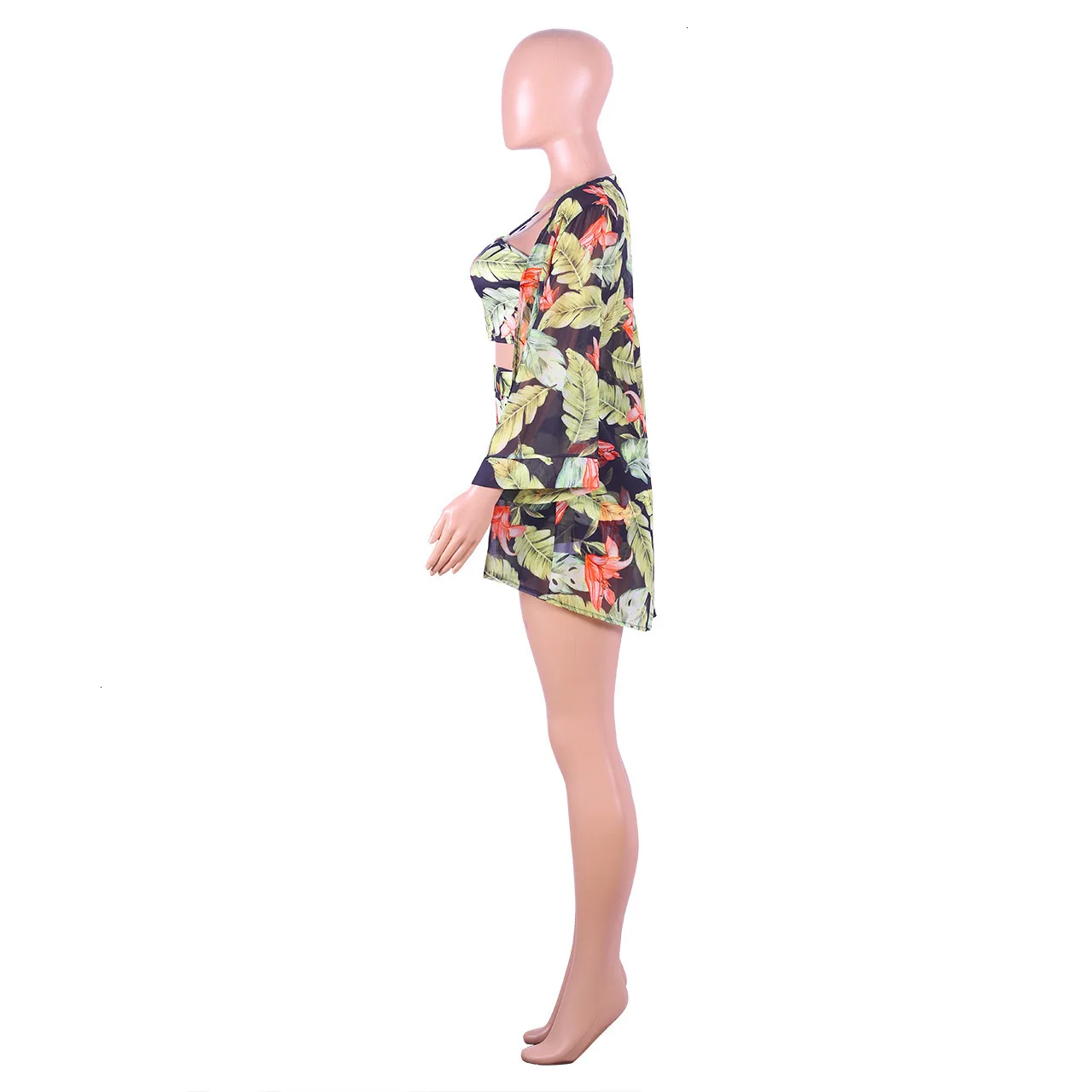 Tobinoone, Модный женский комплект из двух предметов, летняя одежда с цветочным принтом, топы с открытыми плечами, бандажные пляжные шорты, комплект из 3 предметов для женщин