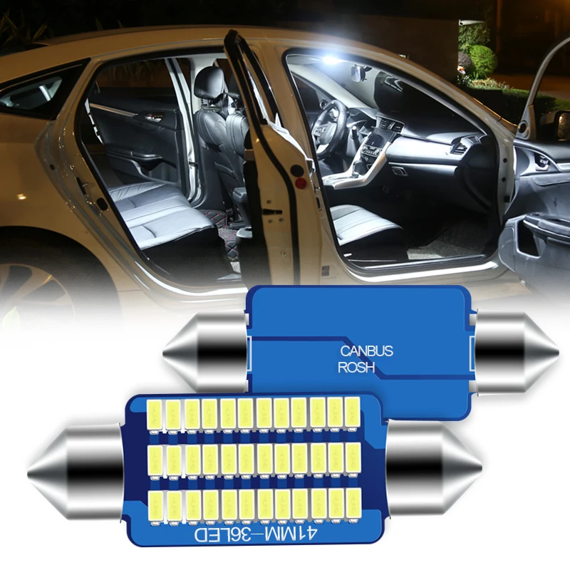 

2pcs Car 31mm 36mm 39mm 41mm C5W C10W Canbus LED Bulb Reading Car Interior LED Lights License Plate Lamps 3014 SMD Auto Gadgets