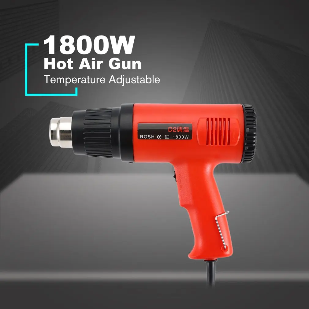 

1800W Temperature Adjustable Electric Hot Air Gun Heat Air Blower Shrink Paint Stripper Thermal Power tool AU Plug