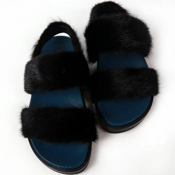 

fur Sandals ladies real mink fur sandals women natural fur sandals