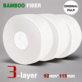 

1 Roll Toilet Paper 3-Layer Jumbo Roll Native Bamboo Soft Toilet Paper Pulp Home Rolling Paper Strong Water Absorption