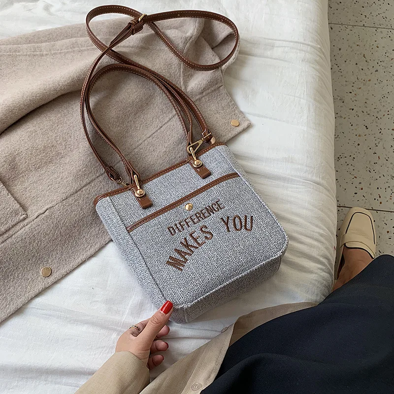 

Canvas Big Bag Women's 2020 Autumn And Winter New Style Fashion Large Capacity One-Shoulder Handbag Versatile Shoulder Bag Tote
