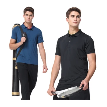 

Golf Shirts Mens Running Tennis T-shirts Badminton Short Sleeve Turn-Down Collar Workout Bodybuilding Shirts