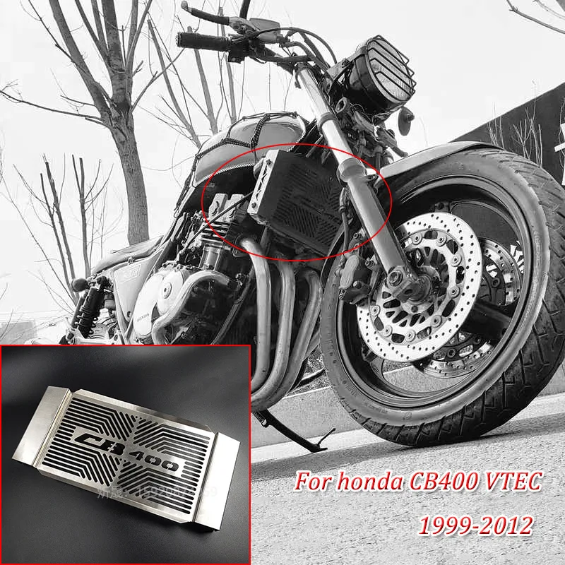 

CNC CB400 VTEC Motorcycle Engine Cooling Protector Water Tank Protection Radiator Guard Cover For CB400 CB 400 SF VTEC 1999-2012
