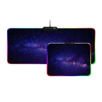 

ZSUXTC Large Size RGB Gaming Mouse Pad Cool Glowing LED Color Lock Rubber Universe Galaxy USB Flashing Computer Keyboard Mat